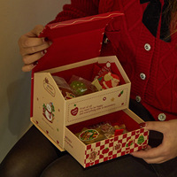 Boîte en carton rigide en forme de maison 3D pour Noël, vente en gros YZ, emballage personnalisé pour bonbons et biscuits, cadeau de fête