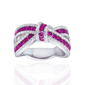 Anello con Design a Fiocco, Fascia Incrociata Irregolare per Donne - Product Image 1