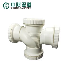 Raccord fileté en polypropylène Zhongcai à réduction de bruit, anti-colmatage, haute résistance, en spirale croisée pour bâtiments de grande hauteur - Product Image 1
