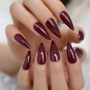 Sharp brun chocolat <span class=keywords><strong>faux</strong></span> ongles couverture complète Point moyen Long Gel artificiel ongles Art <span class=keywords><strong>Simple</strong></span> quotidien manucure accessoires L5616 - Product Image 3
