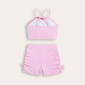 Custom Patchwork Color Two Piece Swimwear High Quality Children <strong>Girls</strong> High Waist Bikini Beach Wear 2026 European <strong>American</strong> Style - Product Image 3