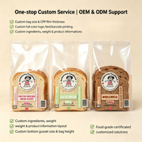 Sacs Doypack transparents personnalisés avec logo imprimé en gravure, à soufflet de fond, pour emballage alimentaire de boulangerie, vente en gros