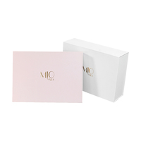 Anpassbares Logo Recycling Karton Verpackungs box Magnet klappe Faltbare Geschenk boxen Rosa Geschenk boxen mit Band verschluss
