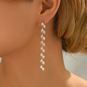 ต่างหูห้อยทองแดงเซอร์คอนสุดหรูสำหรับผู้หญิงจี้ห้อยทองเหลืองทันสมัยเหมาะสำหรับเป็นของขวัญแต่งงาน - Product Image 2