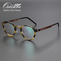 Lunettes de vue rétro en acétate Lente Vision 1014, lunettes de prescription, lunettes homme, montures optiques en titane