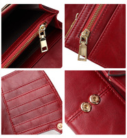 Nouveau style portefeuille long zippé en cuir véritable pour femme, style européen et américain, avec protection RFID