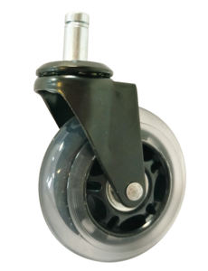 Ruedas giratorias de acero <span class=keywords><strong>VIMA</strong></span> de 2 pulgadas para silla de oficina, freno roscado, poliuretano transparente PU con ruedas de vástago de bloqueo - Product Image 2