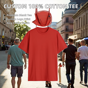 100% Cotton Letter Pattern Knitted Short Sleeve T-Shirt with Custom Embroidery High Quality Blank Design <b>tshirt</b> for Men - Product Image 2