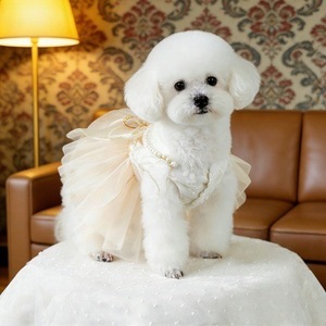 Vestidos para mascotas, falda de tul, vestido de novia dorado, estilo princesa, para Bichón Frisé, Teddy, Pomerania, ropa para perros y gatos - Product Image 3