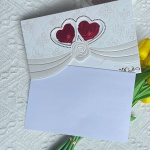 Venta directa de fábrica de invitaciones de boda de alta gama con estampado dorado y tarjetas de invitación con impresión de corazón rojo de alta calidad - Product Image 4