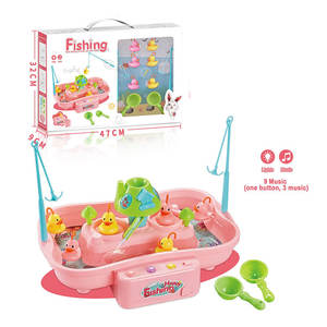 Concorso gioco giocattolo set rosa di stile anatra giochi di pesca con musica e luce - Product Image 3