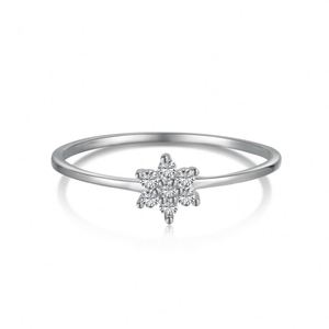 Anillos de Joyería para Mujer Dylam, Diseño Minimalista, Rodio, Chapado en Oro de 18K, Plata de Ley 925, Forma de Copo de Nieve, Circonita Cúbica 5A - Product Image 1