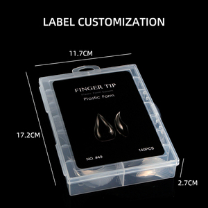 140pcs Cat Paw <b>Nail</b> Dual Forms Extra Thin Flexible PP Gel <b>Extension</b> Mold Tips with Box - Product Image 6