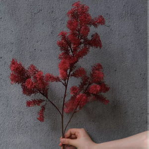 Hortensias, Lirios, Peonías, Rosas, Delphiniums y Amapolas Rojos Brillantes - Flores de Seda y Plástico Estilo Pasarela para Decoración del Hogar - Product Image 5