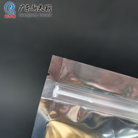 Pochette alimentaire personnalisée avec logo, face transparente, feuille d'aluminium argentée, pochette autoportante avec fermeture éclair pour l'emballage de collations