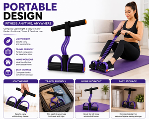 Banda de Resistencia de Alta Calidad con 4 Tubos para Ejercicios de Abdomen y Piernas, Pedal de Yoga, Reductor de Pedales, Cuerda de Tracción - Product Image 4