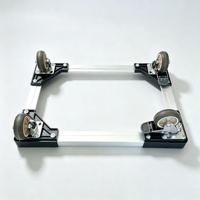 Chariot à plateaux à quatre roues, dimensions personnalisées, hauteur 3 pouces, frein silencieux, cadre en aluminium pivotant, logistique d'entrepôt, shopping
