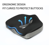 Coussin de siège médical en forme de U pour hémorroïdes et coccyx, avec mousse à mémoire de forme pour siège de voiture, amovible et lavable