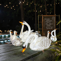 유리 섬유 FRP Led Cisne para la Decoracion al aire libre 3D 동물 섬유 유리 섬유 유리 섬유