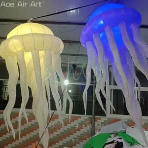 แมงกะพรุนแบบเกลียวยาวไฟ LED สวยงามแขวนตกแต่งแบบพองได้สำหรับงานปาร์ตี้และงานเลี้ยงปลาเจลลี่เป่าลม - Product Image 6