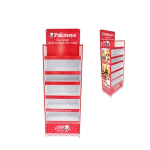 ชั้นวางสินค้าอาหารแบบกระดาษแข็ง กล่องกระดาษลูกฟูก พิมพ์สีตามสั่ง ชั้นวางสินค้ากระดาษสำหรับโปรโมชั่น ชั้นวางสินค้าตั้งพื้น - Product Image 6