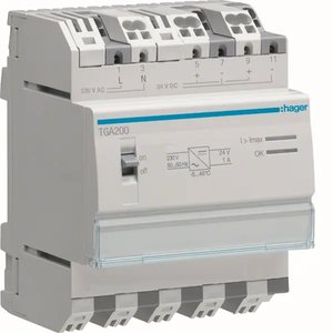 TGA200 ใช้ได้กับแหล่งจ่ายไฟ Hagers 24V DC 1A พร้อมสวิตช์เปิด/ปิด 4M - Product Image 1