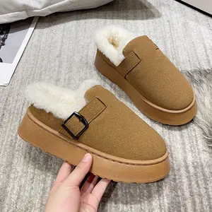 Ladies Casual Thicken Sole Fur Slipper Winter Warm Plush Snow Boots 2023 Classic Simple Shoes Winter Shoes For Women