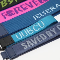 Lanière courte personnalisée en jacquard tissé avec mousqueton robuste pour clés, sangle de téléphone, étiquette de moto, porte-clés promotionnel