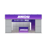 Boîte à lumière LED modulaire portable 20x20 en aluminium pour mur à lattes, bannière de marque de premier plan rétroéclairée pour stand de salon professionnel