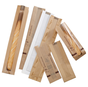 Venta al por mayor logotipo Sharp V ventana inferior Baguette francés Caterpillar pan panadería bolsa <span class=keywords><strong>de</strong></span> papel a prueba <span class=keywords><strong>de</strong></span> grasa - Product Image 2