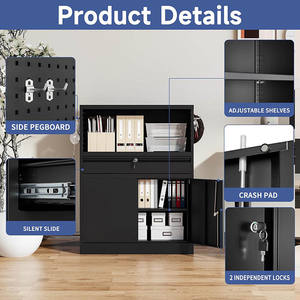 गृह कार्यालय के लिए JH-Mटेक लॉकिंग कैबिनेट धातु कैबिनेट 41.2 "साइड पेगबोर्ड टूल कैबिनेट स्टोरेज के साथ भारी शुल्क गैराज कार्यशाला - Product Image 3