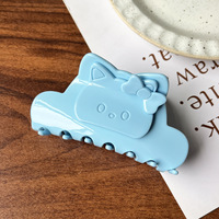 Pince à cheveux tendance en acétate avec logo personnalisé, motif chat, douce et mignonne, type pince requin, pour coiffures mi-hautes et chignons, accessoires capillaires pour femmes