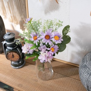 Bouquet de fleurs artificielles vides, marguerites violettes, décoration d'intérieur, vase de table CF01117 - Product Image 1