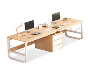 Escritorio de Oficina Largo Moderno y Minimalista, Escritorio Doble para Computadora para Oficina en <span class=keywords><strong>Casa</strong></span> y Estudio - Product Image 1