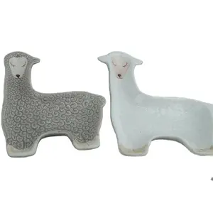 Custom 3D Ceramic Animal Plate Dish、Llama Dinner Salad Plate Porcelain