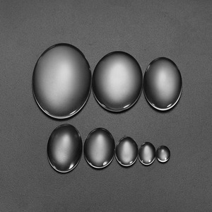 Matériel d'incrustation en verre ovale pour la fabrication de bracelets, composants de bijoux en verre transparent AC0417 - Product Image 1