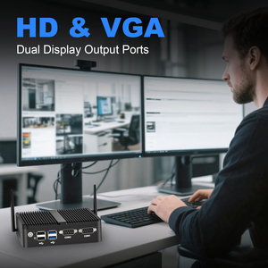 Mini-ordinateur sans ventilateur N150, 2xLAN, HD VGA, pour bureau à domicile, mini-ordinateur de bureau Celeron J5005 N4100, ordinateur embarqué industriel, 2xCOM - Product Image 4