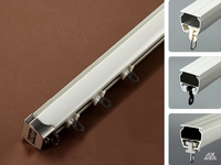 Rail de rideau compact en aluminium silencieux, robuste et silencieux avec glissières en téflon, installation facile pour la maison et l'hôtel
