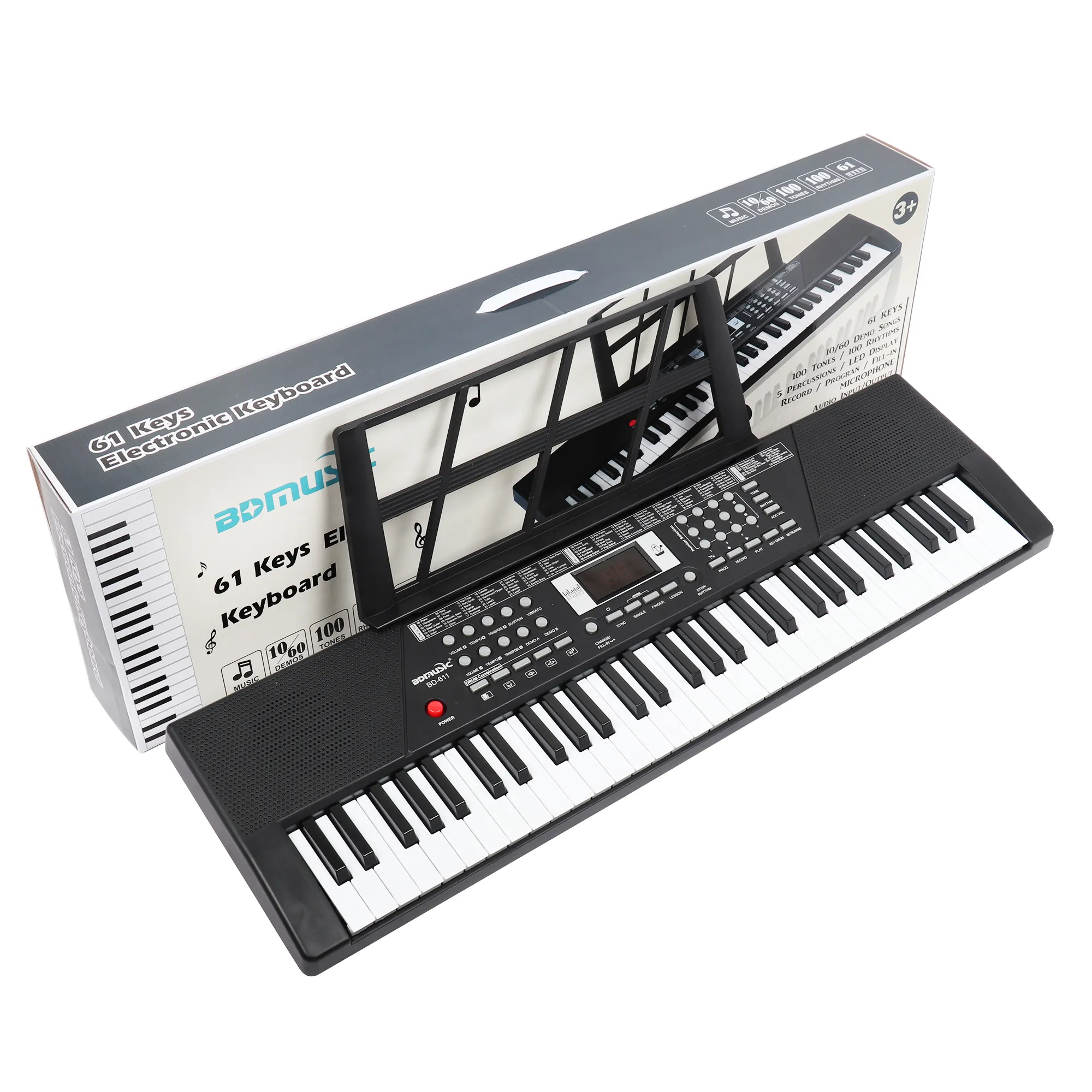 BD musique Portable 61 touches éducation précoce clavier électronique Instrument de jouet musical de haute qualité pour la vente en gros