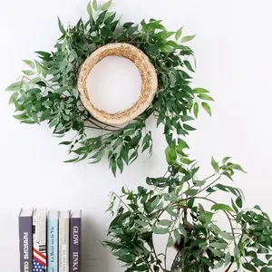 Guirlande de feuilles artificielles en soie, 1 pièce, tissage, décoration de maison, Eucalyptus, saule