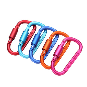 Mousqueton en aluminium de type D JH-DSK-D1, capacité de charge de 30 kg, boucle à ressort de verrouillage, crochet de porte-clés extérieur multifonctionnel - Product Image 4