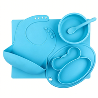 CHINFAI Fabricant sur mesure, bavoir en silicone pour enfants sans BPA, assiette, bol pour bébé, ventouse, ensemble d'alimentation pour bébé