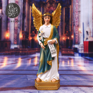 8 pouces Ange de Saint-Gall Statue Résine Ange Sculpture Décoration Ange de Saint-Gall sur Base Figurine Cadeau Religieux - Product Image 2