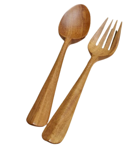 Attrayant Designer Fast Food Fourchette Cuillère Ensemble Couverts En Bois Ensemble La Plus Récente Cuillère En Bois Fourchette - Product Image 2