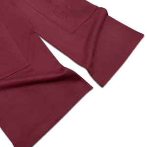 Pantalones Deportivos Anchos de Primera Calidad con Estampado de Letras en Relieve Color Borgoña, Cintura Elástica con Cordón, Pantalones de Punto Estilo Urbano para Hombre - Product Image 6