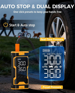 Pompe à air manuelle portable haute pression 150 PSI avec lumière LED, compresseur d'air pour <span class=keywords><strong>voiture</strong></span>, cylindre de 19 mm, matériau ABS, <span class=keywords><strong>gonfleur</strong></span> de pneus, emballé - Product Image 2