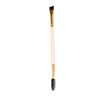 Professionnel en gros noir rose Double face pinceaux de maquillage tête sourcil cils cheveux fins coudé sourcils brosse ensemble