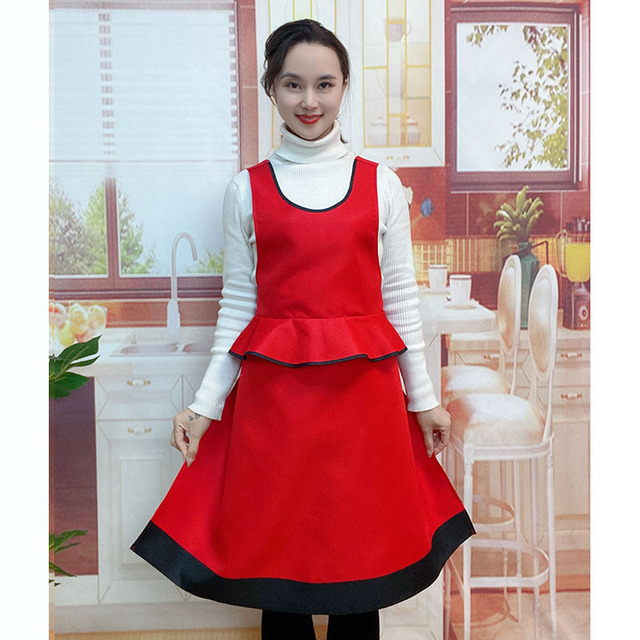 Zixi Fashion Apron Adult Women's Kitchen Home Cooking Stain-proof Hotel Work Waitress Printed