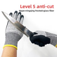 Gants en nitrile HPPE de qualité A5, certification CE EN388 niveau 5, résistants aux coupures, antidérapants, résistants à l'huile ; Gants