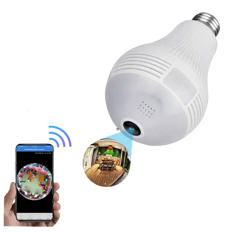 Nieuwe 4K Draadloze Fisheye Lamp Camera 960P 360 Graden Panoramische Security Bulb Wifi Camera